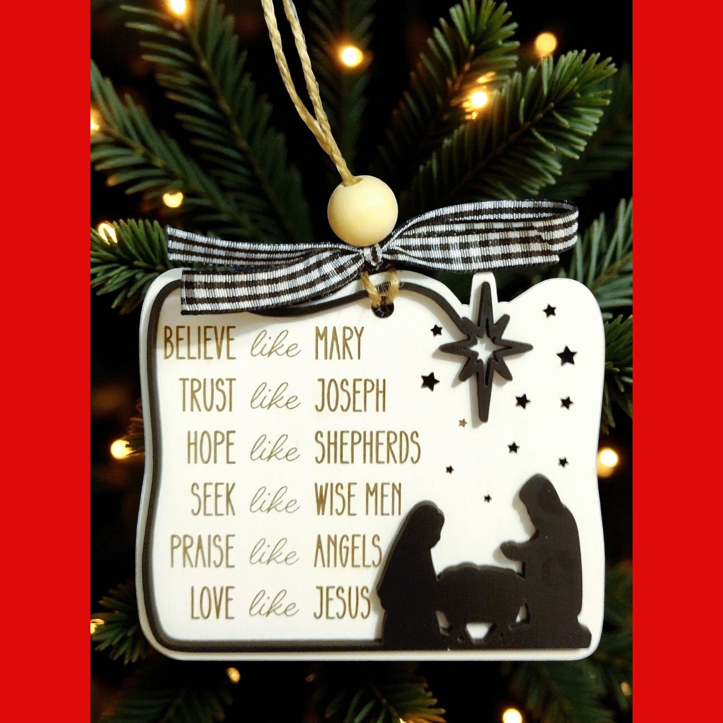 Believe Like Mary Nativity Christmas Ornament