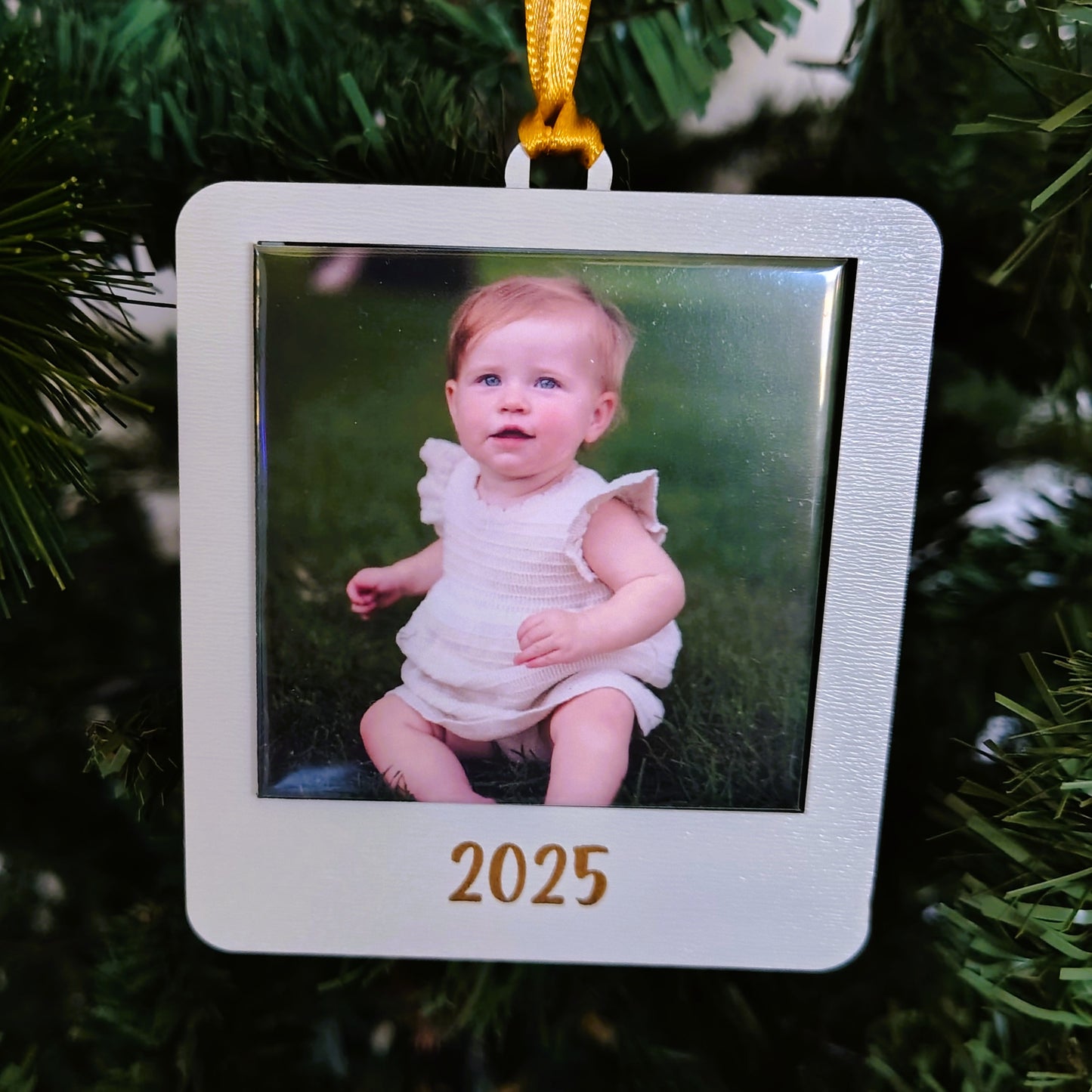 Personalized Square Photo Magnet Christmas Ornament