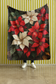 Cozy Christmas Velveteen Plush Blanket with Poinsettia Design