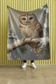 Cozy Winter Barred Owl Velveteen Plush Blanket