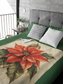 Festive Poinsettia Velveteen Plush Blanket
