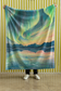Aurora Night Velveteen Plush Blanket – Northern Lights Landscape Throw