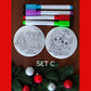 Christmas Coloring 3 inch Magnet Set w/ Dry Erase Markers