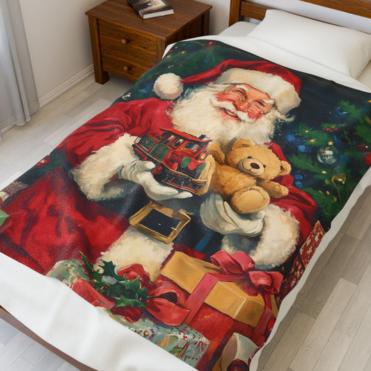Cozy Santa Plush Blanket for Holiday Snuggles