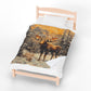 Cozy Winter Moose-Themed Velveteen Plush Blanket