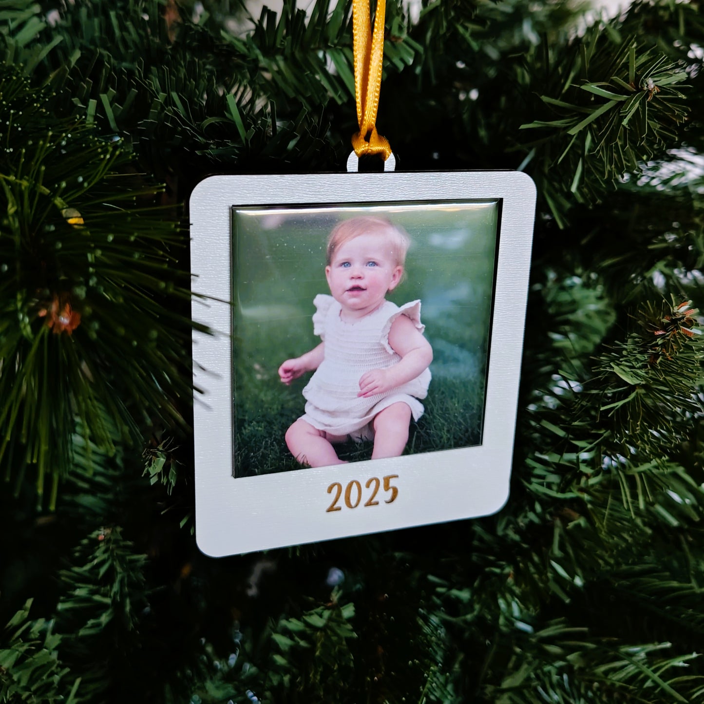 Personalized Square Photo Magnet Christmas Ornament