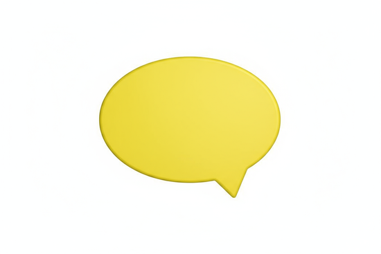text bubble, yellow color